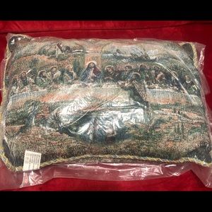 Last Supper Embroidered throw pillow